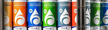 Colour-coded Activate aerosol cans in a row