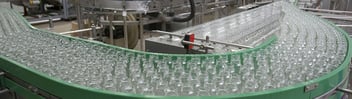 Bottling line in food factory